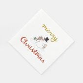 Frohe Weihnachten+Snowman Design Serviette (Ecke)