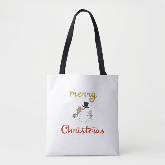 Frohe Weihnachten+Snowman Design Tasche (Vorderseite)