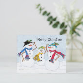 Frohe Weihnachten Snowman Familie (Stehend Vorderseite)