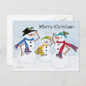 Frohe Weihnachten Snowman Familie (Vorne/Hinten)