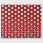 Frohe Weihnachten! Snowman Family Wrapping Paper Geschenkpapier (Flach)