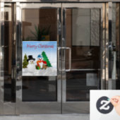 Frohe Weihnachten Snowman Fensteraufkleber (Büro Tür)