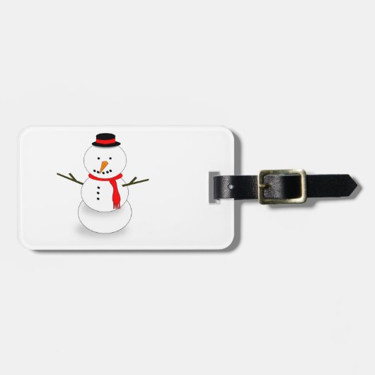 Frohe Weihnachten Snowman Gepäckanhänger (Vorderseite horizontal)