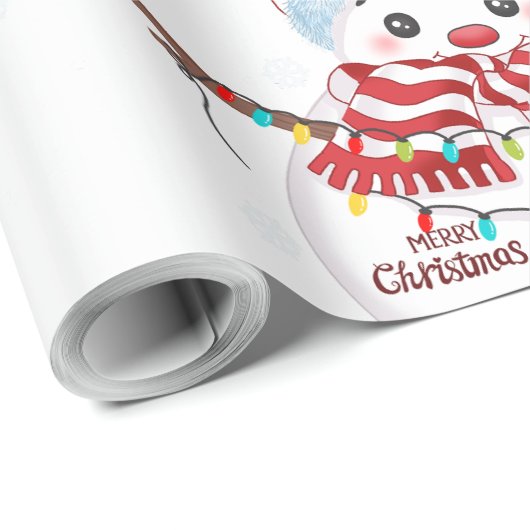 Frohe Weihnachten Snowman Geschenkpapier (Rolleneckpunkt)