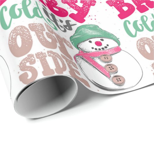 Frohe Weihnachten Snowman Geschenkpapier (Rolleneckpunkt)