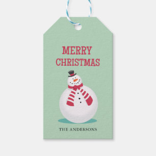Frohe Weihnachten Snowman Holiday Geschenk Tag Geschenkanhänger