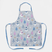 Frohe Weihnachten Snowman Holiday Pattern Schürze (Vorderseite)