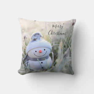 Frohe Weihnachten Snowman Holiday Throw Kissen