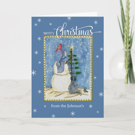 Frohe Weihnachten Snowman individuelle Name (Vorderseite)