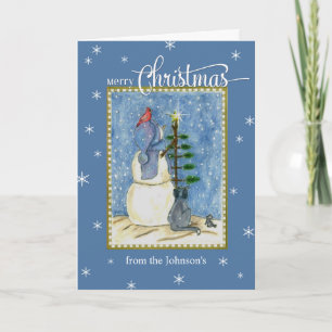 Frohe Weihnachten Snowman individuelle Name