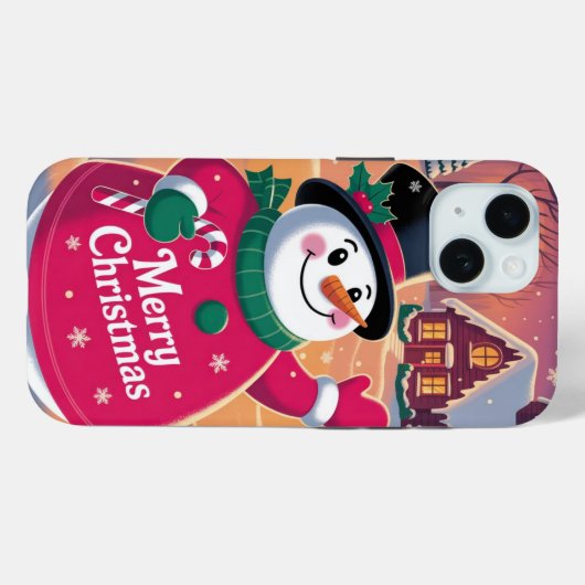 Frohe Weihnachten Snowman iPhone / iPad Fall Case-Mate iPhone Hülle (Rückseite (Horizontal))
