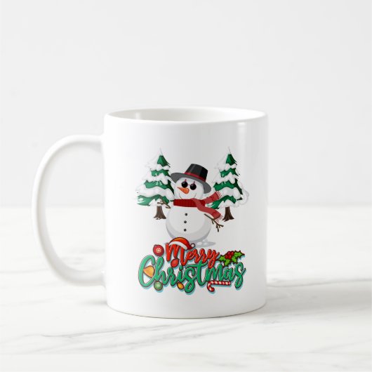 Frohe Weihnachten Snowman Kaffeetasse (Links)