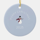 Frohe Weihnachten Snowman Keramik Ornament (Vorne)