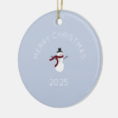 Frohe Weihnachten Snowman Keramik Ornament (Links)