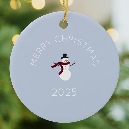 Frohe Weihnachten Snowman Keramik Ornament