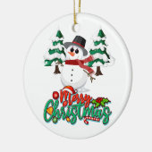 Frohe Weihnachten Snowman Keramik Ornament (Links)