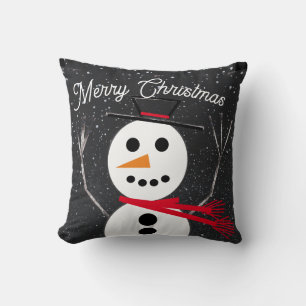Frohe Weihnachten Snowman Kissen