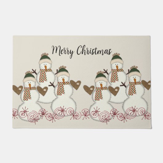 Frohe Weihnachten Snowman Matt Doormat Fußmatte (Vorderseite)