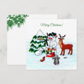 Frohe Weihnachten! Snowman mit Freunden (Vorne/Hinten)