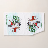 Frohe Weihnachten! Snowman mit Freunden Badhandtuch Set (Handtuch)