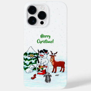 Frohe Weihnachten! Snowman mit Freunden Case-Mate iPhone 14 Pro Max Hülle