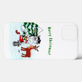 Frohe Weihnachten! Snowman mit Freunden Case-Mate iPhone Hülle (Rückseite (Horizontal))