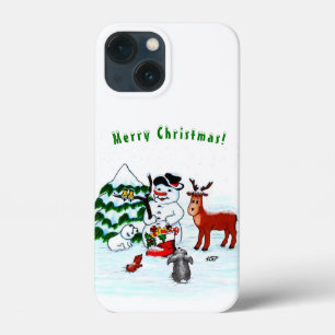 Frohe Weihnachten! Snowman mit Freunden Case-Mate iPhone Hülle