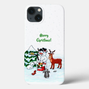 Frohe Weihnachten! Snowman mit Freunden Case-Mate iPhone Hülle