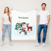 Frohe Weihnachten! Snowman mit Freunden