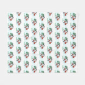 Frohe Weihnachten! Snowman mit Freunden Fleecedecke (Vorderseite (Horizontal))