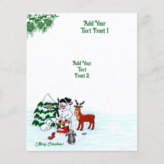 Frohe Weihnachten! Snowman mit Freunden Flyer (Vorne)