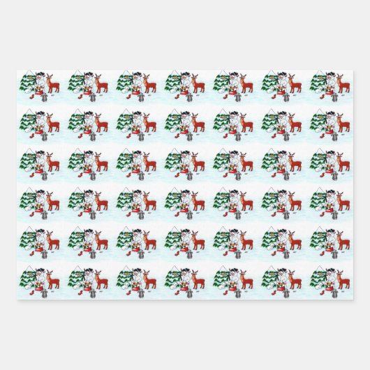 Frohe Weihnachten! Snowman mit Freunden Geschenkpapier Set (Vorderseite 3)