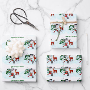 Frohe Weihnachten! Snowman mit Freunden Geschenkpapier Set