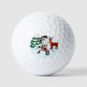 Frohe Weihnachten! Snowman mit Freunden Golfball (Vorderseite)