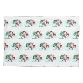 Frohe Weihnachten! Snowman mit Freunden Kissenbezug (Rückseite-Links)