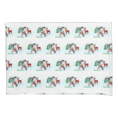 Frohe Weihnachten! Snowman mit Freunden Kissenbezug (Vorderseite-Links)