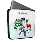 Frohe Weihnachten! Snowman mit Freunden Laptopschutzhülle (Vorne Rechts)