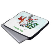 Frohe Weihnachten! Snowman mit Freunden Laptopschutzhülle (Vorne Knopf)