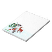 Frohe Weihnachten! Snowman mit Freunden Notizblock (Rotiert)