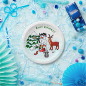 Frohe Weihnachten! Snowman mit Freunden Pappteller (Party)