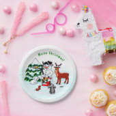 Frohe Weihnachten! Snowman mit Freunden Pappteller (Party)