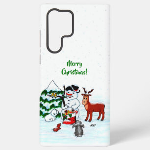 Frohe Weihnachten! Snowman mit Freunden Samsung Galaxy Hülle