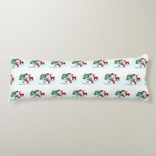 Frohe Weihnachten! Snowman mit Freunden Seitenschläferkissen (Vorderseite)