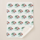 Frohe Weihnachten! Snowman mit Freunden Sherpadecke (Vorderseite)