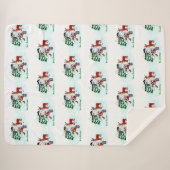 Frohe Weihnachten! Snowman mit Freunden Sherpadecke (Vorderseite (Horizontal))