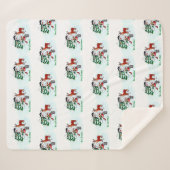 Frohe Weihnachten! Snowman mit Freunden Sherpadecke (Vorderseite (Horizontal))