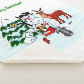Frohe Weihnachten! Snowman mit Freunden Sherpadecke (3/4)