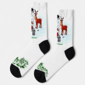 Frohe Weihnachten! Snowman mit Freunden Socken (Linkes Detail)