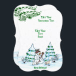 Frohe Weihnachten! Snowman mit Katze und Welpe Inv Einladung<br><div class="desc">Frohe Weihnachten! Snowman mit Katze und Welpe - kleiner Hund ~~~ Farbstift zeichnend von Krisi ArtKSZP ~~ Store Category >>> Frohe Weihnachten für Kinder >>> Schneemann mit Katze und Welpe</div>
