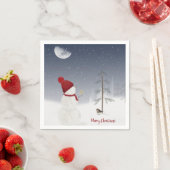 Frohe Weihnachten Snowman mit Stern Serviette (Beispiel)